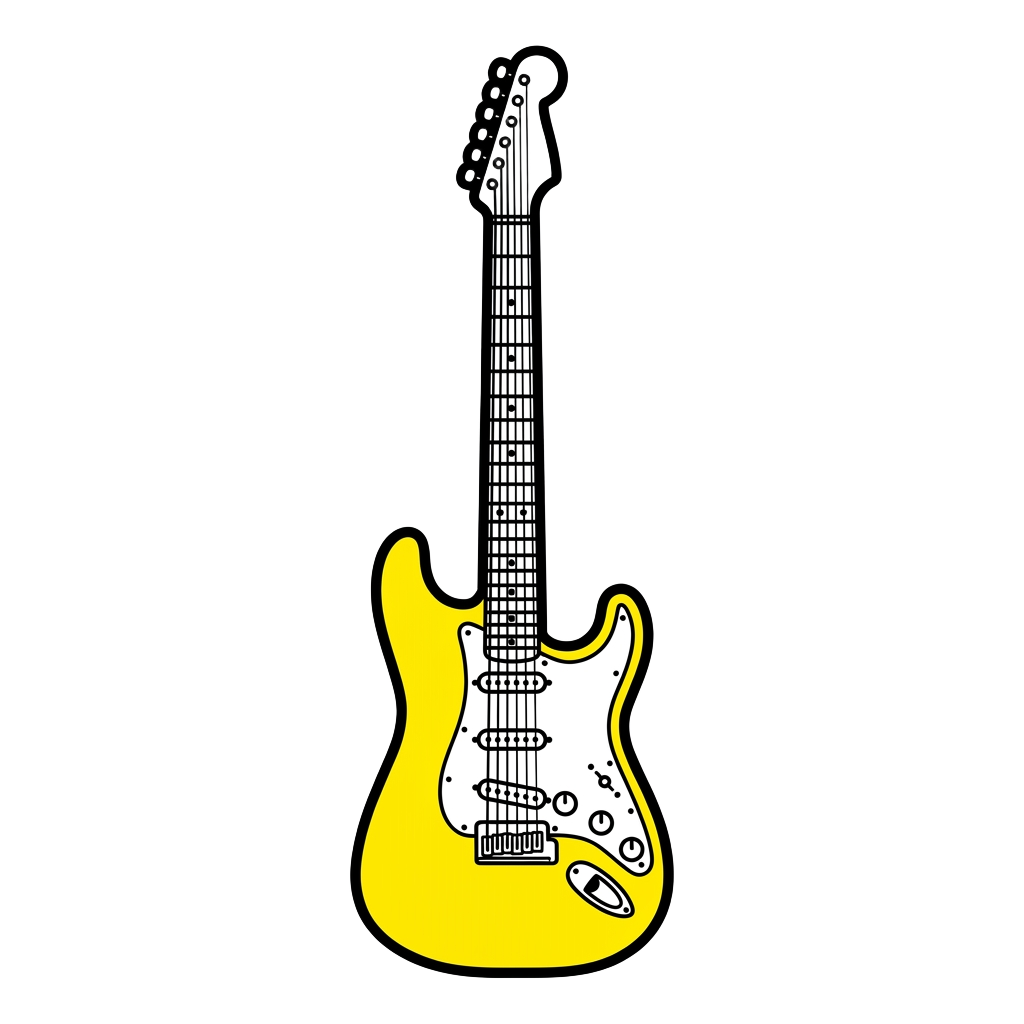 Black and white electric guitar outline