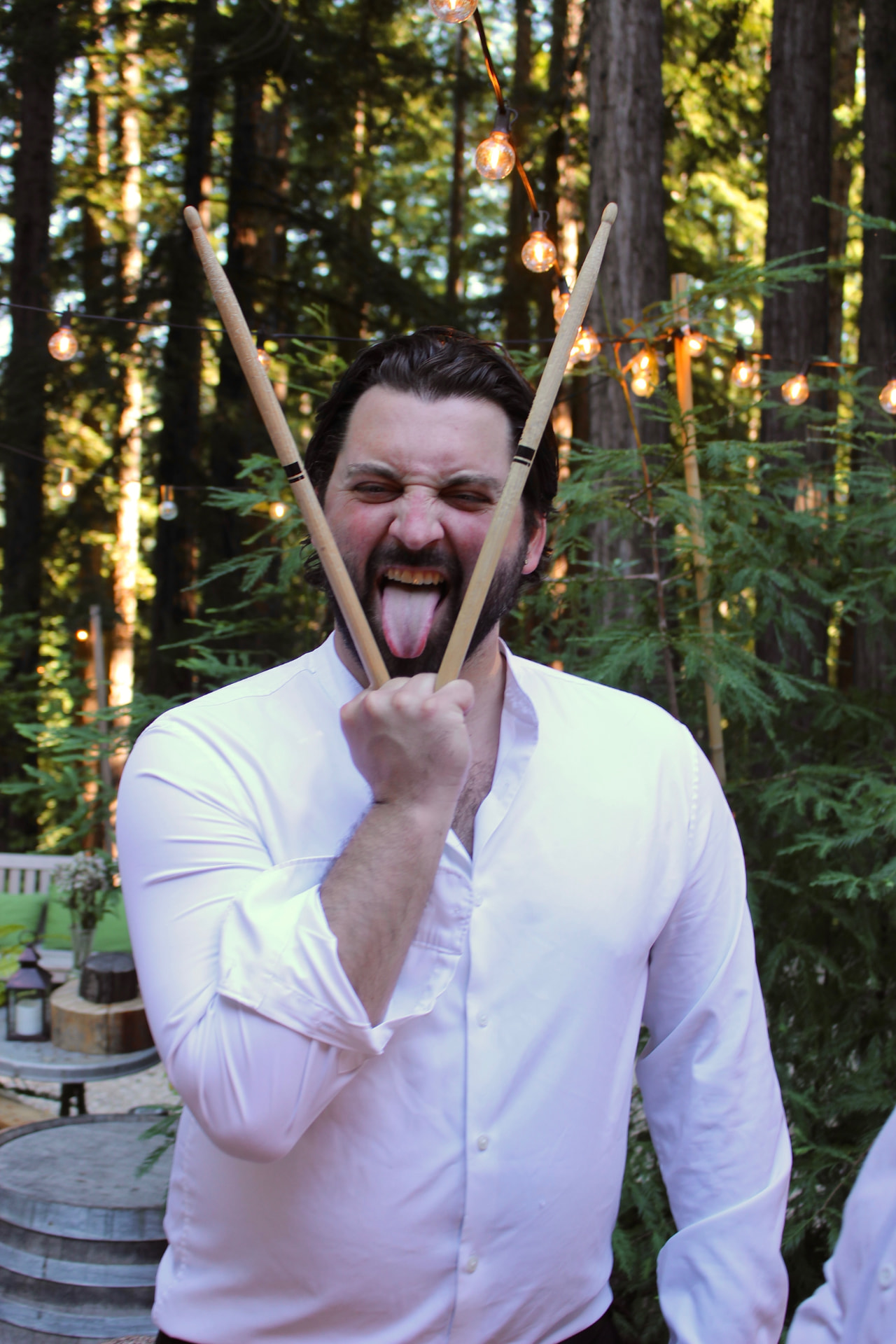 Spotlight founder Brian Souvignier with drumsticks